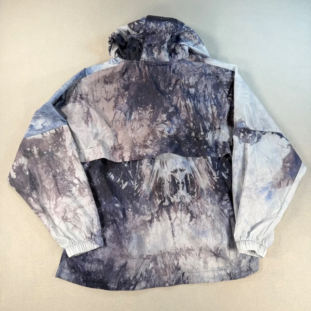 Nike Sportswear Tie Dye Hooded Anorak Windbreaker Blue Grey Mens